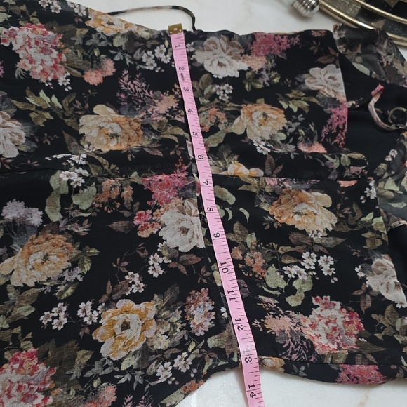 Bailey 44 Black Floral Ruffle Slip Mini Dress - Picture 6 of 6